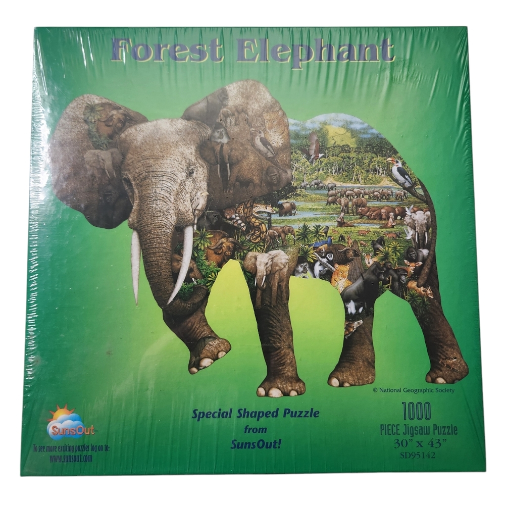 Animal Shaped Forest Elephant Jigsaw Puzzle 1000 Pieces